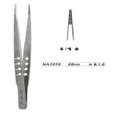 金钟显微镊NA1010 20cm 直有齿 头宽 1.0脑用镊