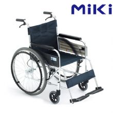MIKI三贵手动轮椅车MPT-43L 蓝色 S-3铝合金超轻便携折叠手推车小型便携老人轮椅