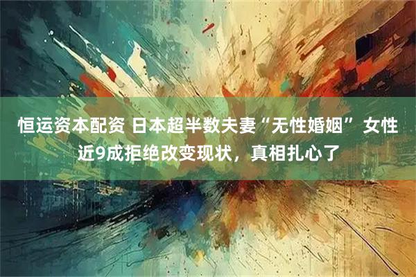 恒运资本配资 日本超半数夫妻“无性婚姻” 女性近9成拒绝改变现状，真相扎心了