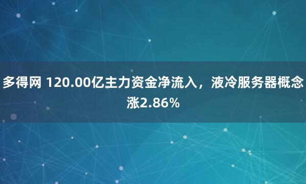 多得网 120.00亿主力资金净流入，液冷服务器概念涨2.86%