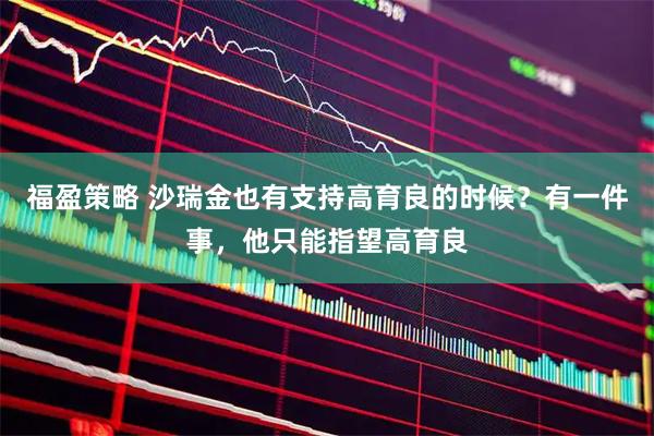 福盈策略 沙瑞金也有支持高育良的时候？有一件事，他只能指望高育良